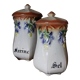 Set of 2 spice jars in art nouveau barbotine 1900