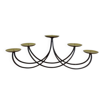 Brutalist Iron Candleholder, 1960s