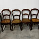 Lot de 4 chaises en cannage et bois Louis Philippe