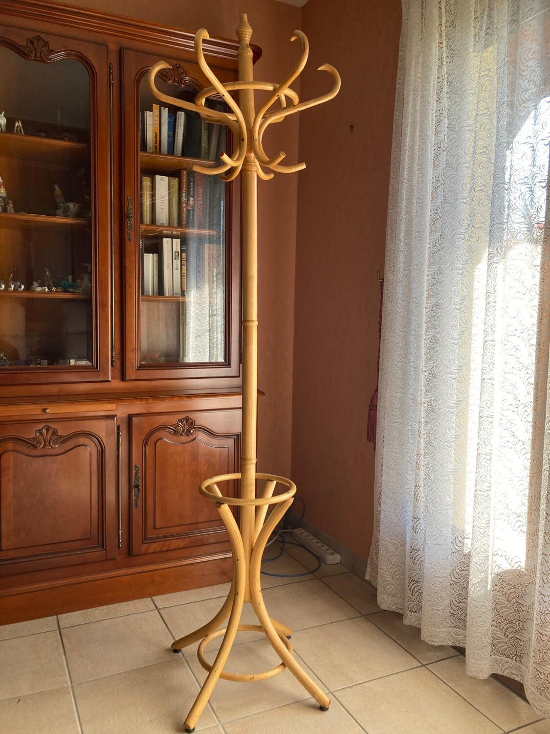 Wooden parrot coat rack