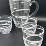 Service à boissons non alcoolisées en verre épais spiralé type Murano – 1224d4