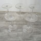 5 old crystal foot glasses engraved