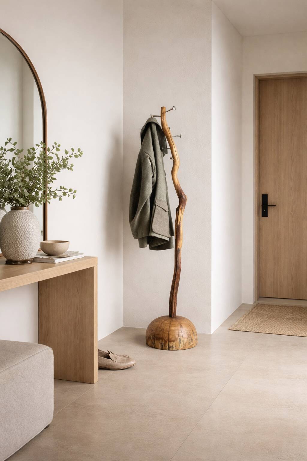 Porte-manteau en bois de chêne