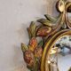 Antique Italian Polychrome Carved Wooden Mirror