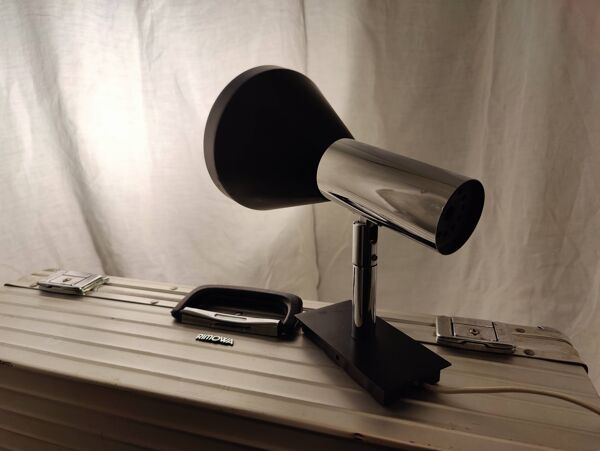 Applique minimaliste allemande chromée Hustadt Leuchten, années 60