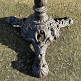 Round bistro table, cast iron base, vintage, 1940s