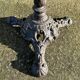 Round bistro table, cast iron base, vintage, 1940s