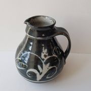 Glazed ceramic pitcher Signature identified signed Sceugau Coliutu
