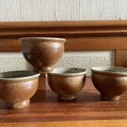 4 pyrite stone ramekins by Pierre Digan