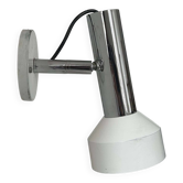 Vintage adjustable wall lamp, chrome and white lacquered metal, France 1960