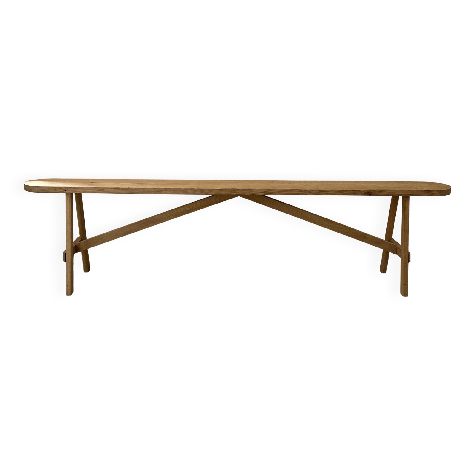 Raw wood bench