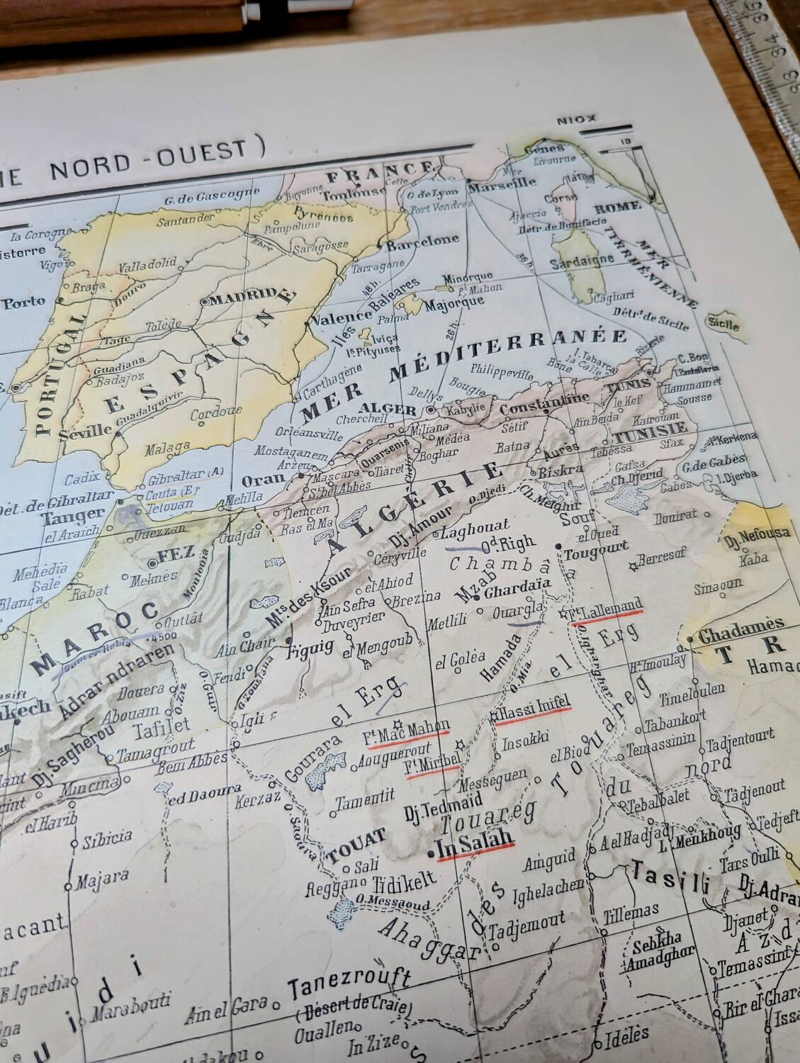 Printed in 1900, North-West Africa. Authentic Vintage.