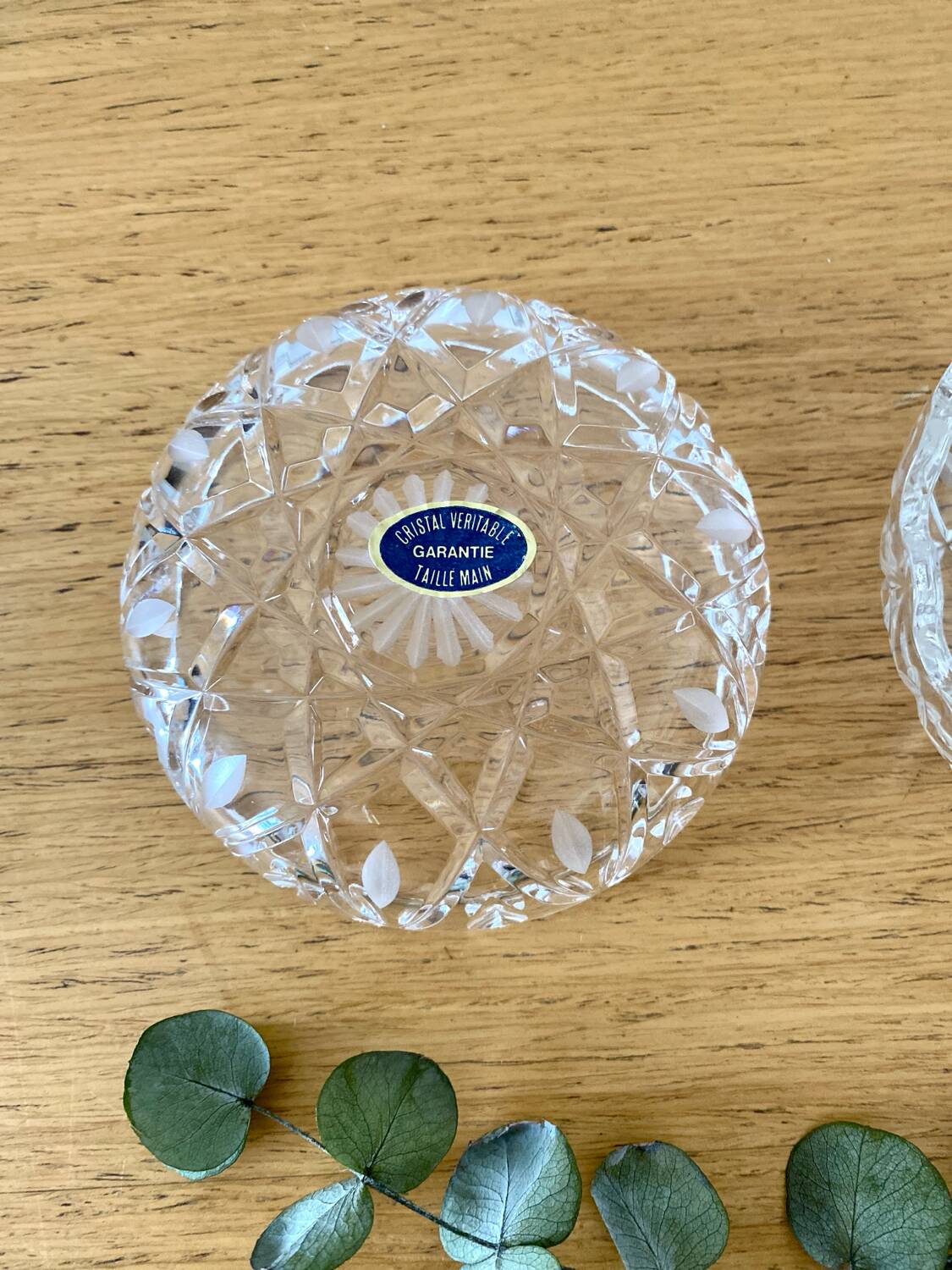 Pair of small real crystal cups