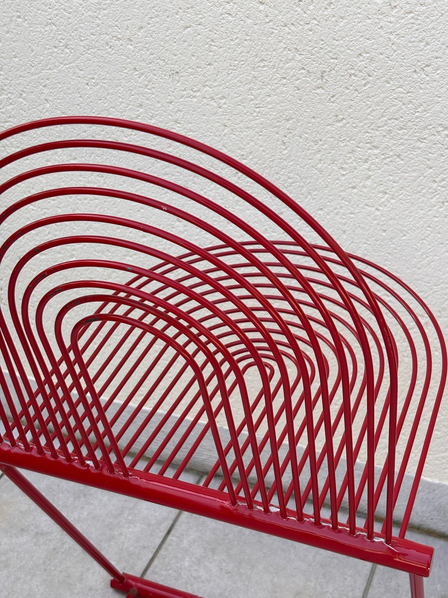 Swing Chair Jutta and Herbert Ohl Rosenthal Lübke 1982 Lacquered Red Steel