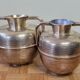 Pair of brass jars with double handles, Moroccan craftsmanship