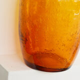 Vase bottle glass amber amber, 70s