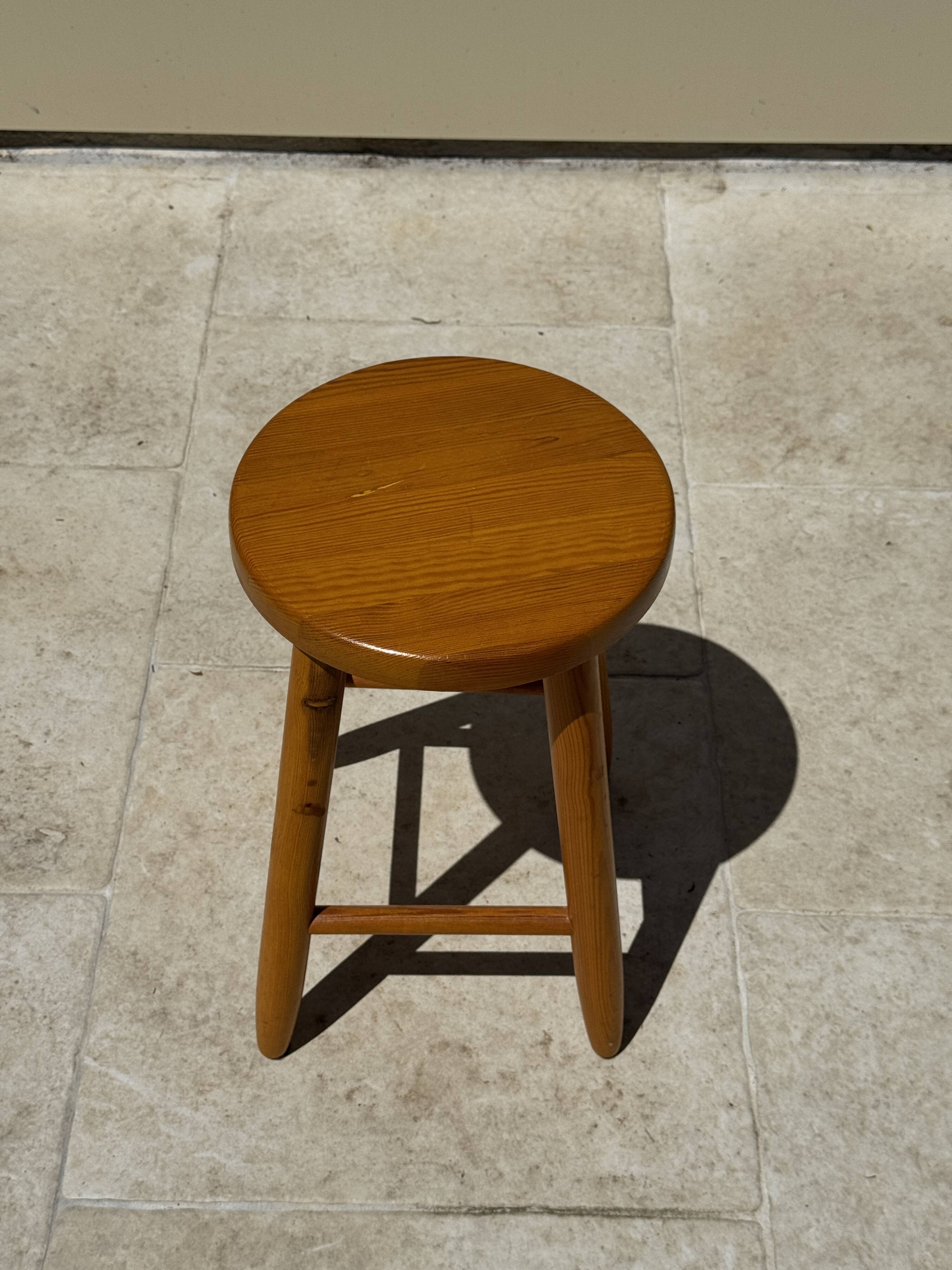 Vintage four-legged pine stool