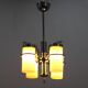 Restored Bauhaus/Art Deco chrome & glass chandelier, Czechoslovakia, 1930s