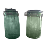 1l green glass jars