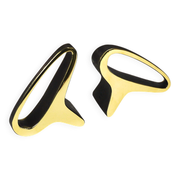 Paire de serre-livres Carl Auböck Milieu du siècle Oreilles en laiton #3848, Vienne, Autriche
