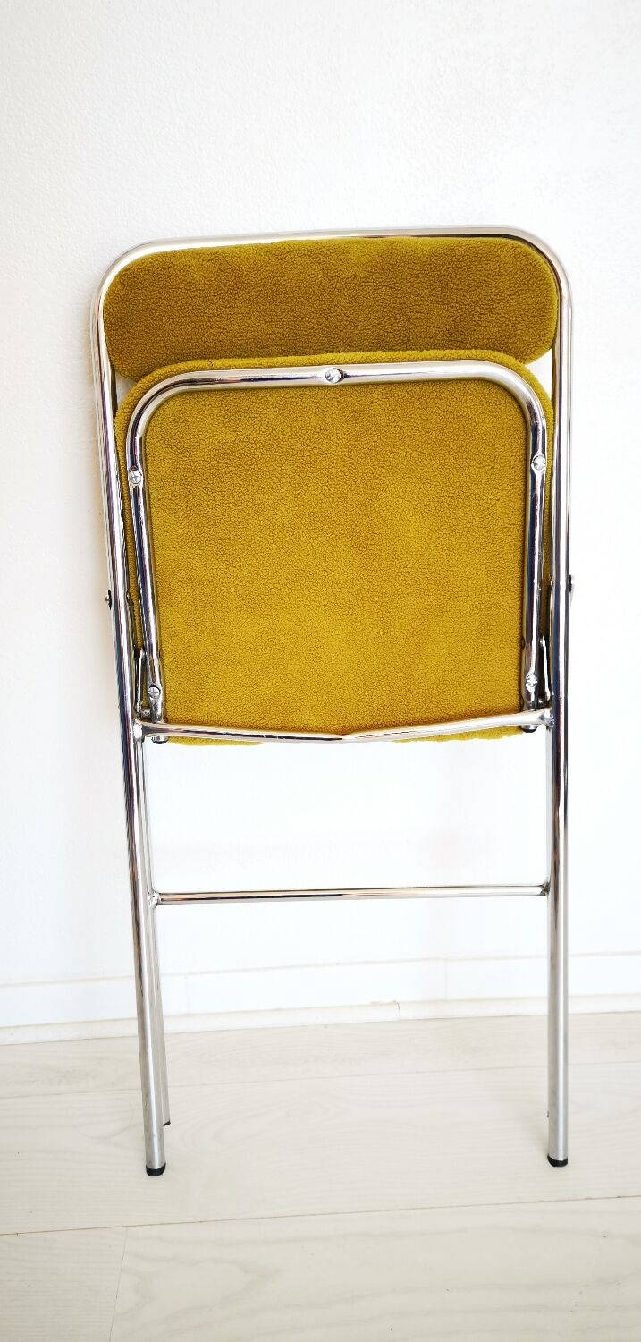 70s chrome folding chair