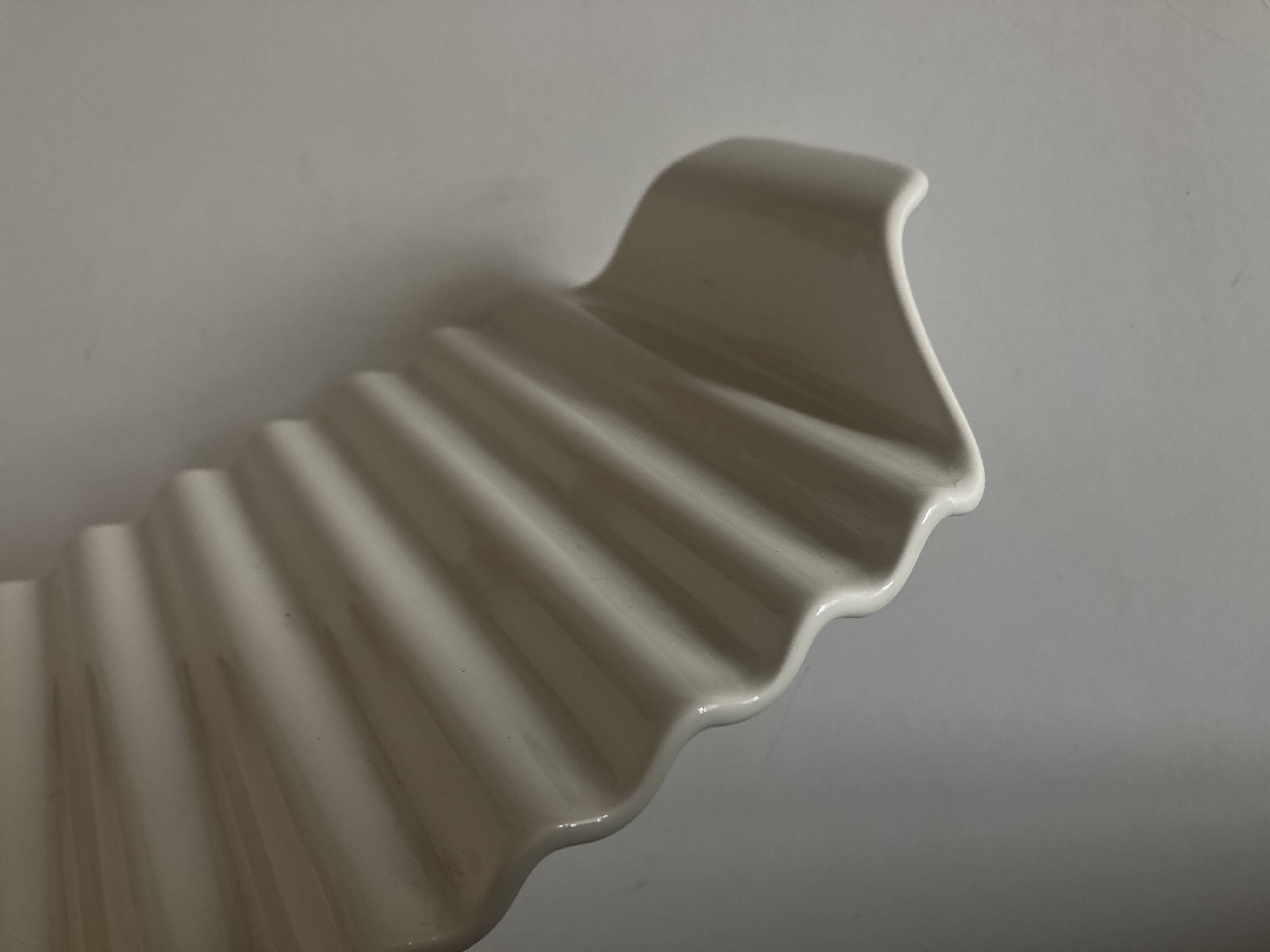 Villeroy & Boch white wavy earthenware tray 1970