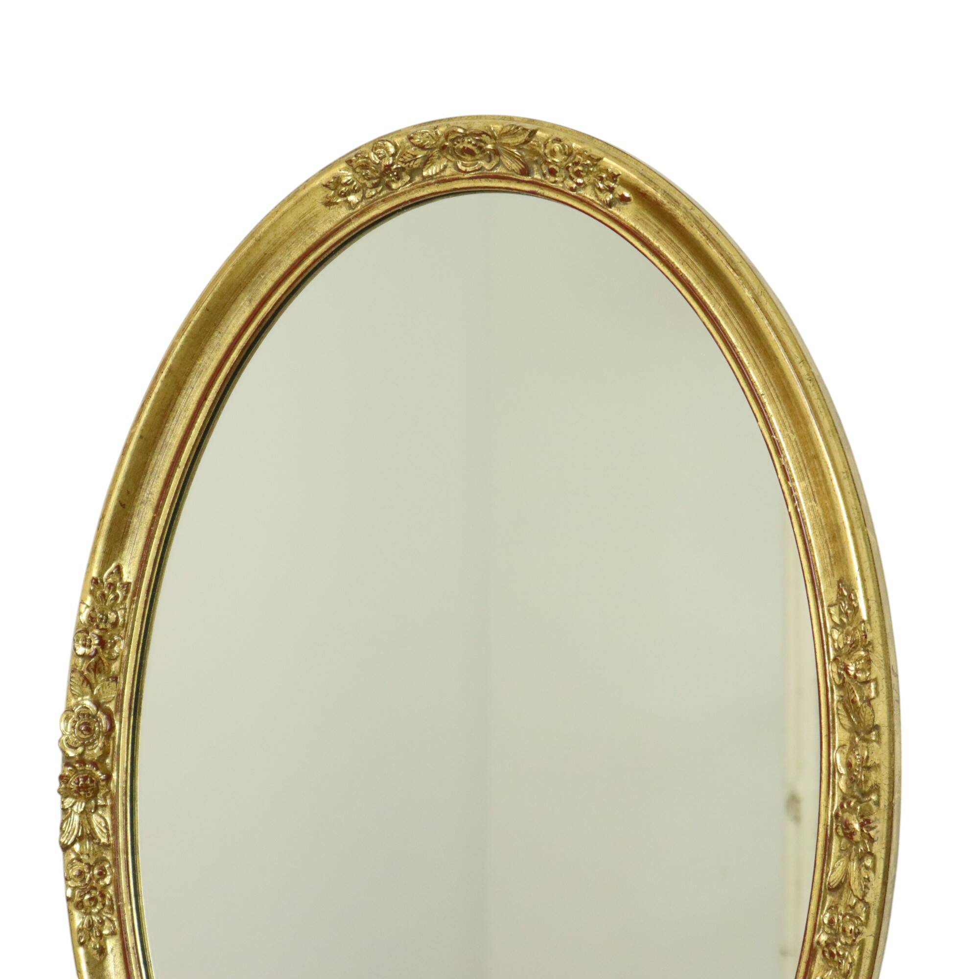 Hollywood Regency Golden Mirror Oval Deknudt Classic