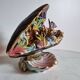 Lampe coquillage et poissons faïence