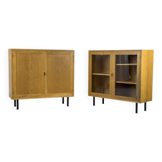 Small Danish Cabinet and Display Case from Hansen and Guldborg, Set of 2, 1
