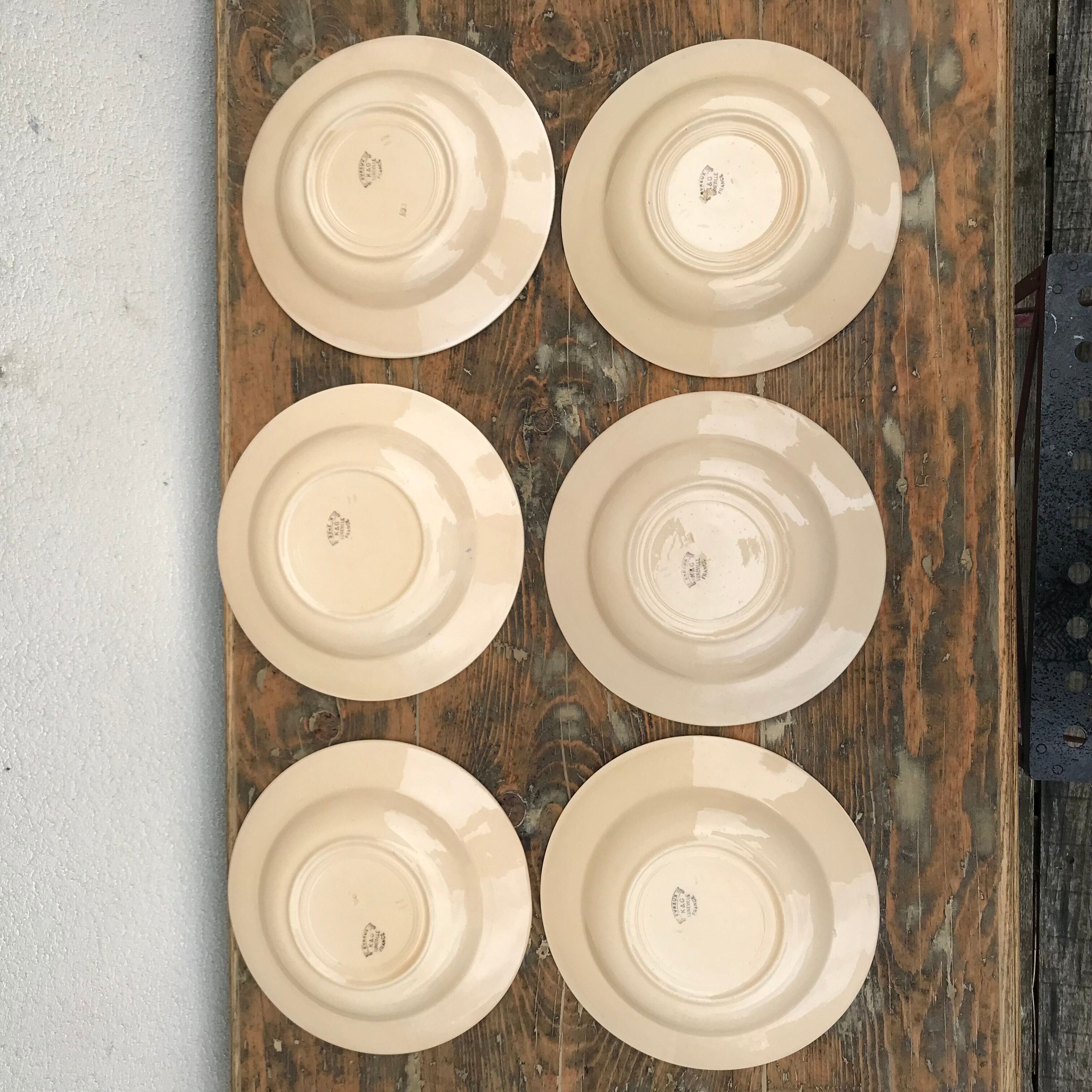 6 vintage plates in Luneville earthenware evreux model