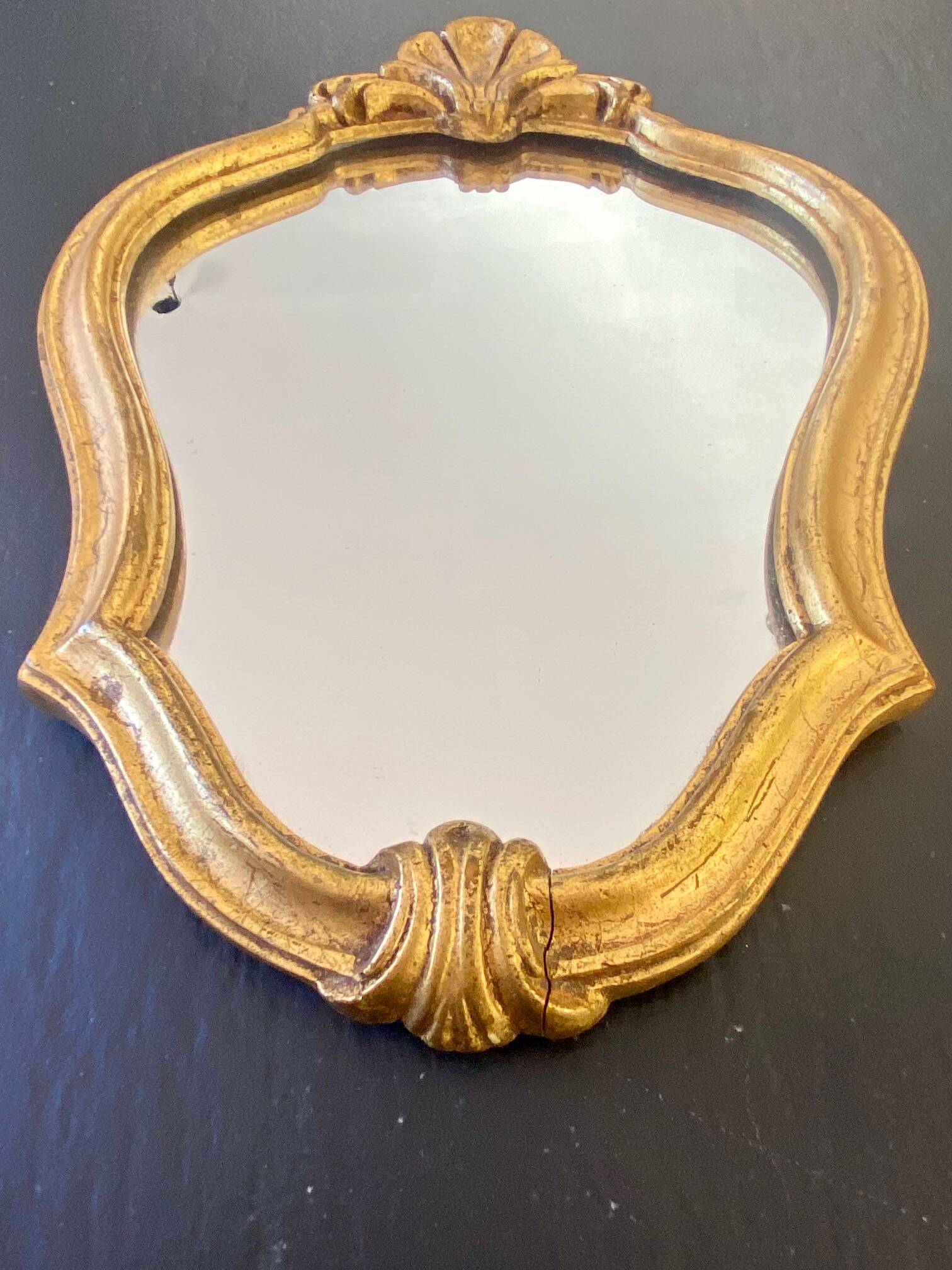 Small antique gilded mirror 30x22cm