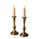 Paire de candélabres anciens en laiton - Style classique h 21 cm