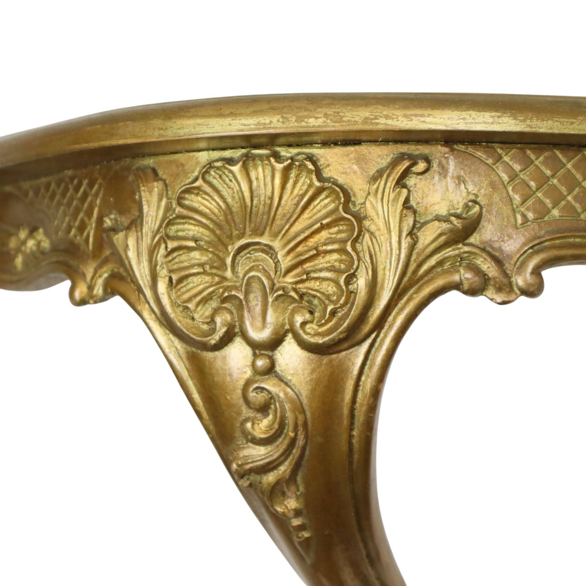 Gilded Rococo Style Mirror With Console Acanthus France
