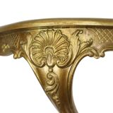 Gilded Rococo Style Mirror With Console Acanthus France