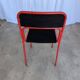 Space Age Stackable Dining Chair / 1970s Red & Black Metal Chair (9 in stoc