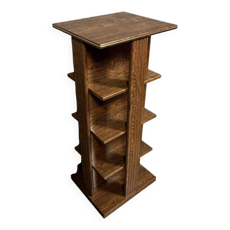 Vintage five-tier wooden revolving bookcase