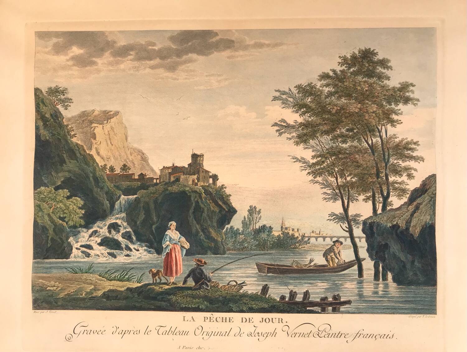 Fishing during the day. Etching enhanced.