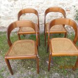 4 caned chairs, Gondola model, from Baumann, 1970s