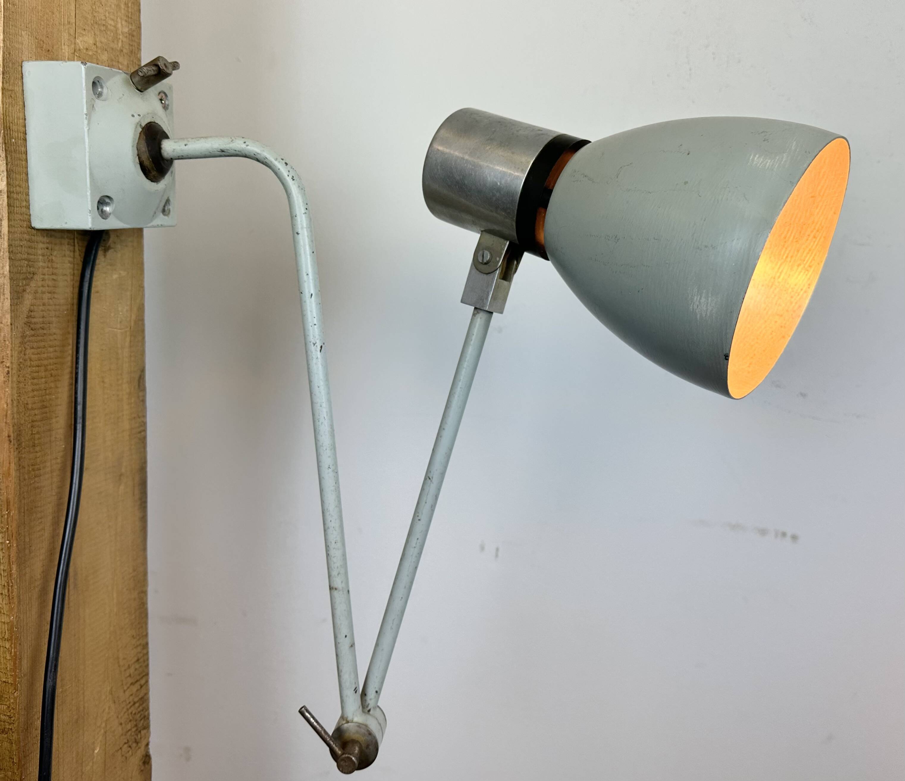 Grey Industrial Wall Lamp from Elektrosvit, 1970s