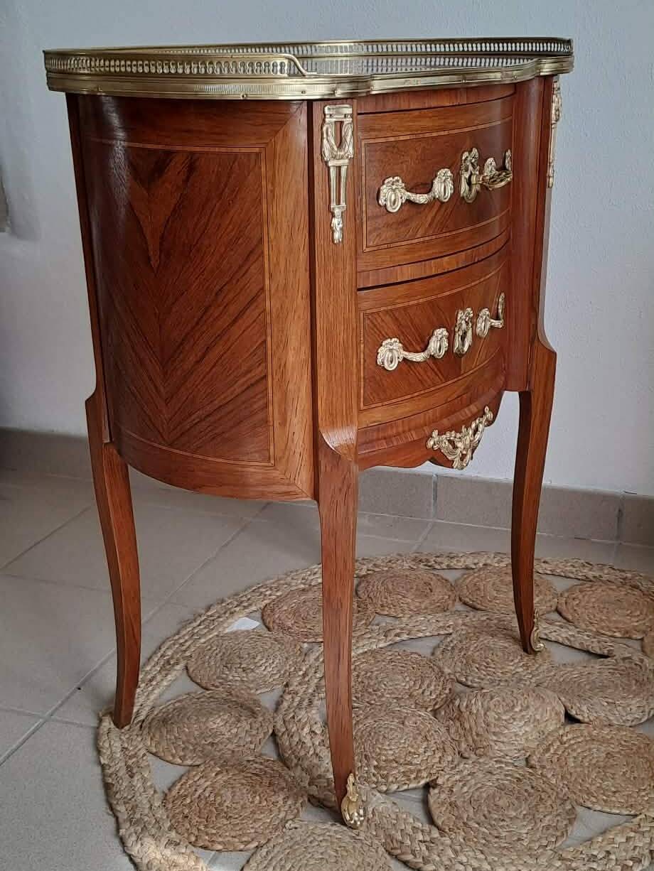 Louis XVI style marquetry bedside table