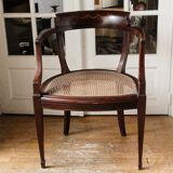 Empire style mahogany caned office chair