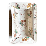 Lunéville asparagus dish in polychrome and gilded ironstone