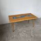Rattan and ceramic coffee table, 60s