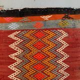 Vintage Turkish Mini Kilim 92x50 cm Wool Small Kelim Runner, shabby Chic