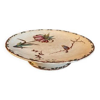 Old display plate or compote bowl, Grand Dépot Paris earthenware factory, early 1900.