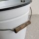 Set of 4 Vintage White Enamel Bucket Planter: 1970s EMO Celje Yugoslavia