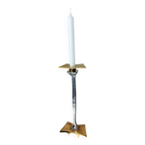 Brutalist candleholder by David Marshall, bronze and aluminium, Spain, 1970s