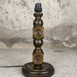 Vintage turned wood table lamp
