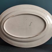 French vintage set of 4 plates, sauce boat and platter, from Longchamps, Cannes model