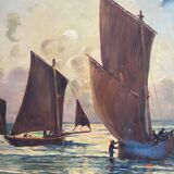 Paysage de voiliers en mer